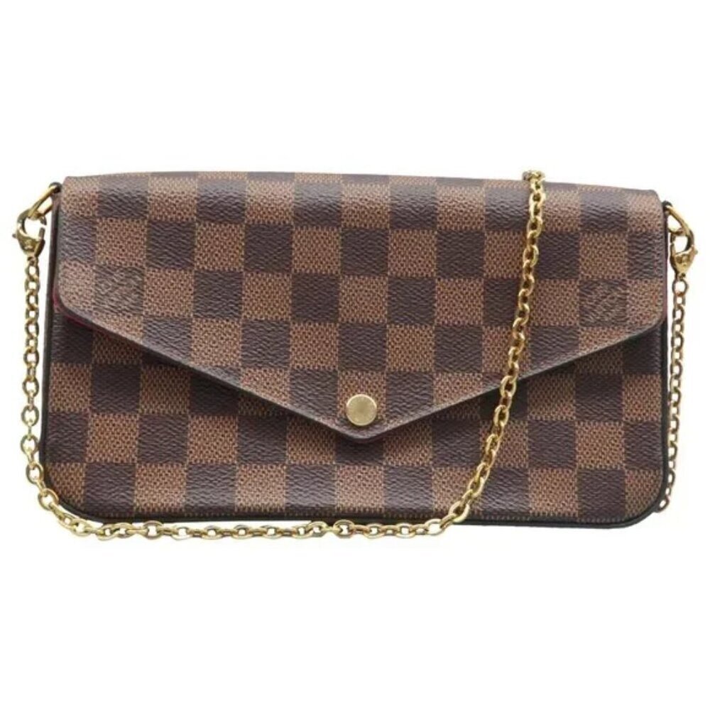 Louis Vuitton Pochette Felicie Brown W/P Damier Ebene Canvas Shoulder Bag